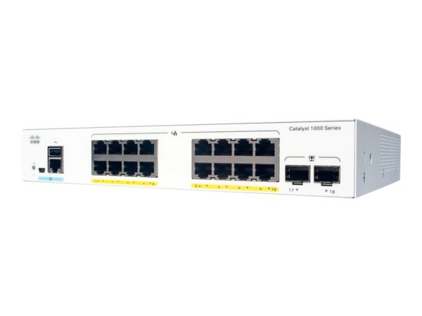Cisco Catalyst 1000-16P-E-2G-L - switch - 16 ports - managed  (C1000-16P-E-2G-L)