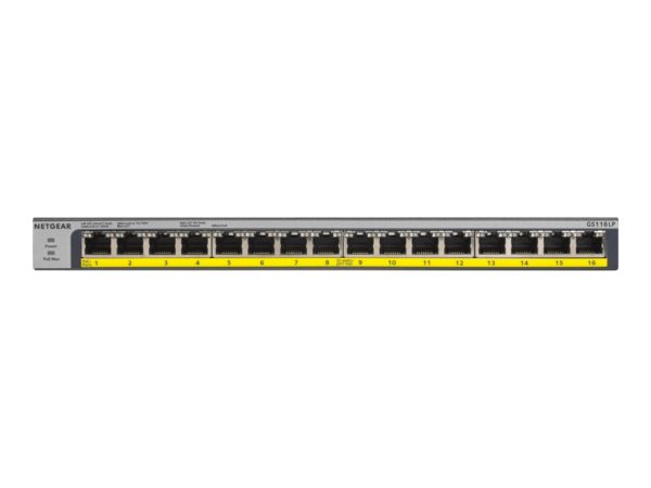 NETGEAR GS116LP - switch - 16 ports - unmanaged - rack-moun (NET-GS116LP-100NAS)