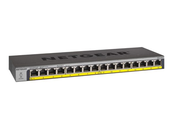 NETGEAR GS116LP - switch - 16 ports - unmanaged - rack-moun (NET-GS116LP-100NAS)