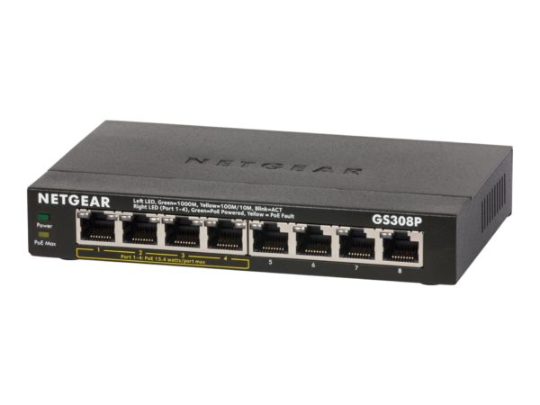 NETGEAR SOHO GS308P - switch - 8 ports - unmanaged (NET-GS308P-100NAS)