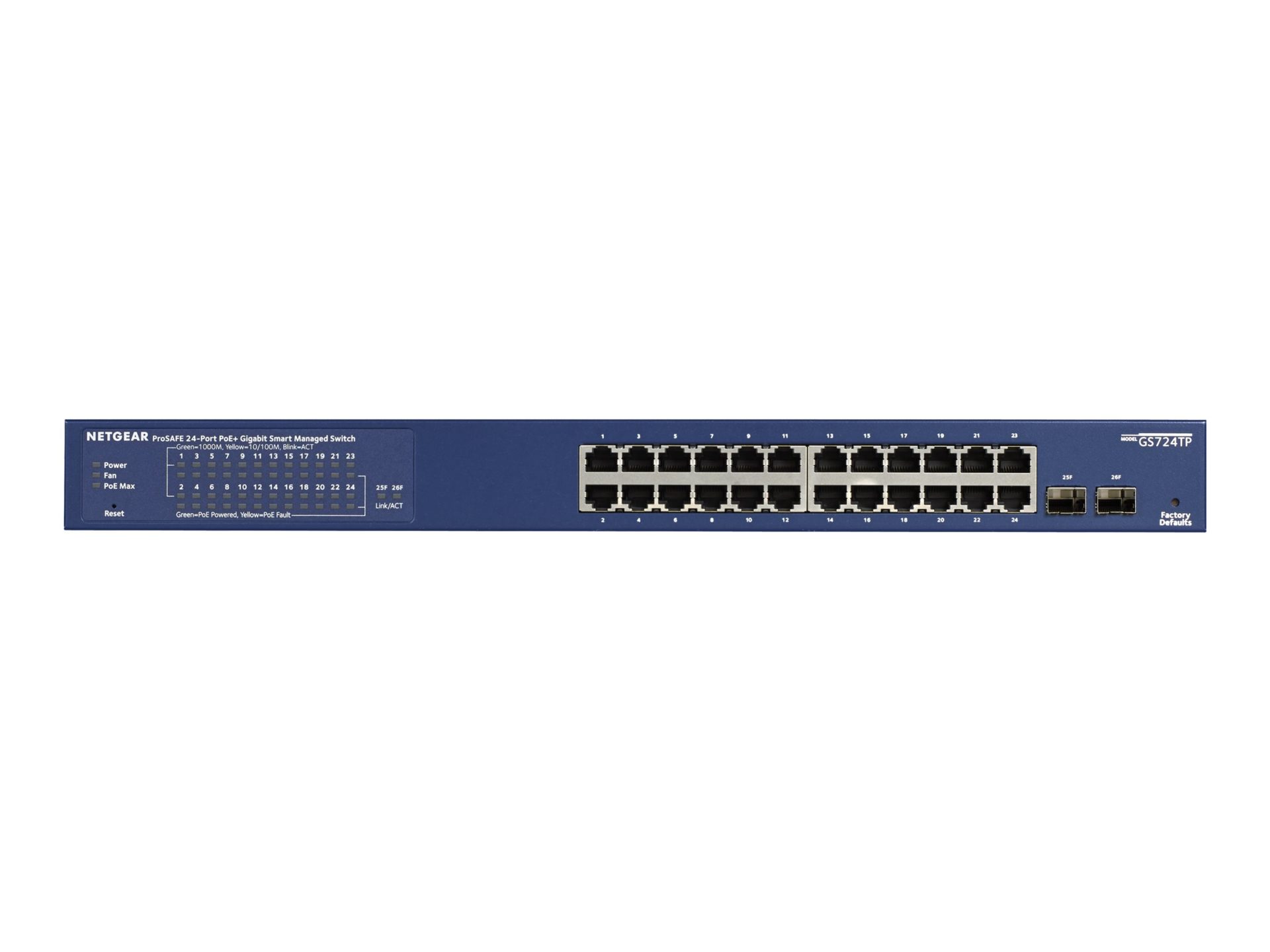 NETGEAR Smart GS724TPv2 - switch - 24 ports - smart - rack- (NET